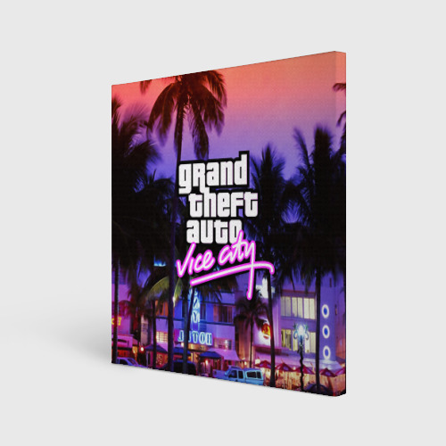 Холст квадратный Grand Theft Auto Vice City, цвет 3D печать