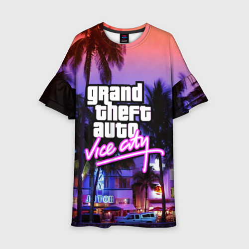 Детское платье 3D Grand Theft Auto Vice City, цвет 3D печать