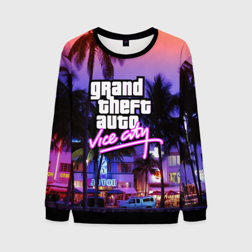 Мужской свитшот 3D Grand Theft Auto Vice City, цвет черный