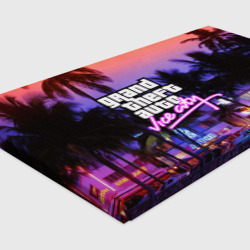 Холст с принтом Grand Theft Auto Vice City для любого человека, вид спереди №4. Цвет основы: белый