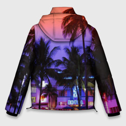 Куртка с принтом Grand Theft Auto Vice City для мужчины, вид сзади №1. Цвет основы: черный