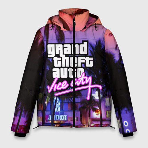 Мужская зимняя куртка 3D Grand Theft Auto Vice City, цвет черный