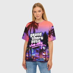Женская футболка oversize 3D Grand Theft Auto Vice City - фото 2