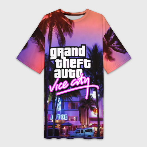 Платье-футболка 3D Grand Theft Auto Vice City, цвет 3D печать