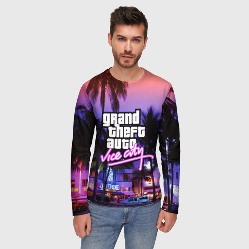 Мужской лонгслив 3D Grand Theft Auto Vice City, цвет 3D печать - фото 3