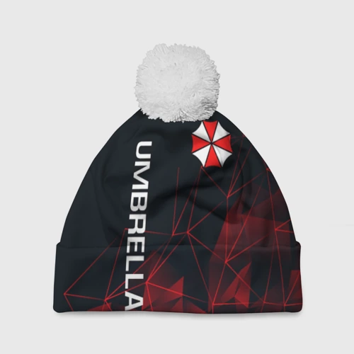 Шапка 3D c помпоном Umbrella Corp Амбрелла Корп