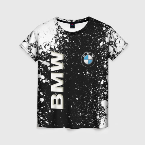 Женская футболка 3D с принтом BMW, вид спереди #2