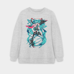 Женский свитшот oversize без начеса хлопок Hatsune Miku Expo