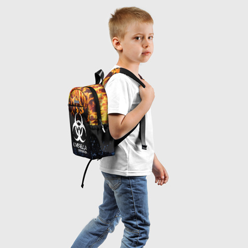 Детский рюкзак 3D с принтом UMBRELLA CORPORATION, вид сзади #1