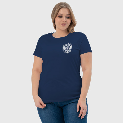 Женская футболка хлопок с принтом Боевое  самбо с гербом, фото #4