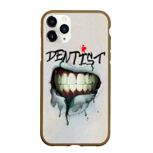 Чехол для iPhone 11 Pro Max матовый Dentist, цвет коричневый