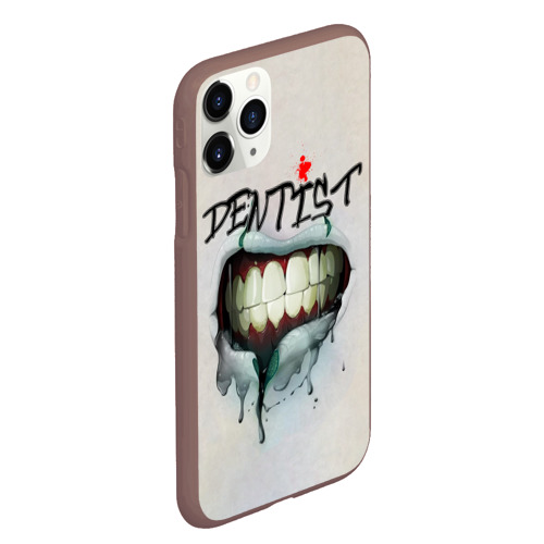 Чехол для iPhone 11 Pro Max матовый Dentist, цвет коричневый - фото 3