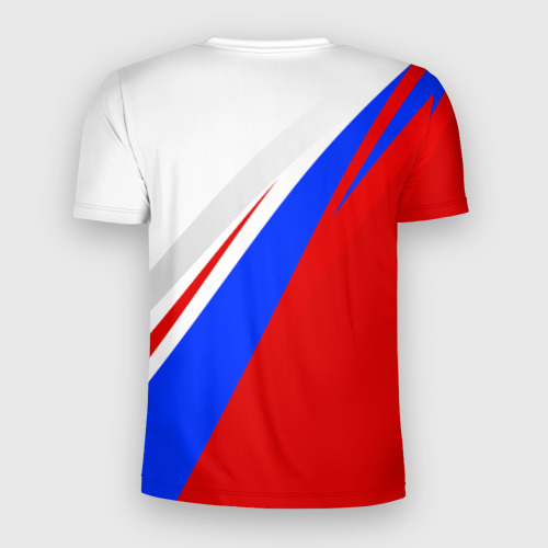 Мужская футболка 3D Slim с принтом Россия, вид сзади #1