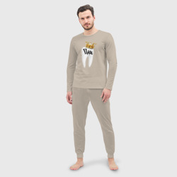 Мужская пижама с лонгсливом хлопок Зубной царь - фото 2
