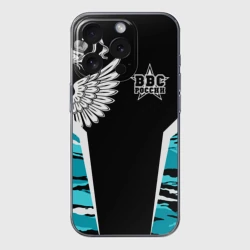 Чехол для iPhone 15 Pro Max силиконовый с защитой камеры ВВС России Камуфляж