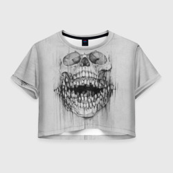 Женская футболка Crop-top 3D Dentist skull