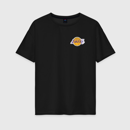 Женская футболка хлопок Oversize с принтом LA Lakers, вид спереди #2