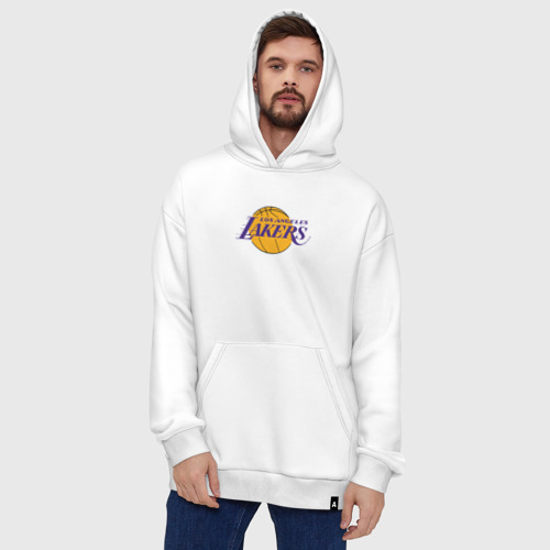 Худи SuperOversize хлопок USA LA lakers, цвет белый - фото 5