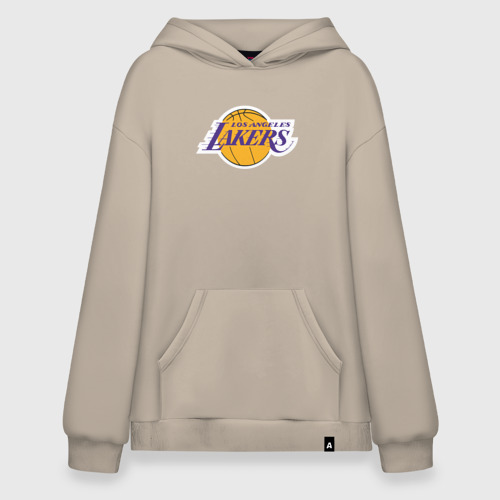 Худи SuperOversize хлопок USA LA lakers, цвет миндальный