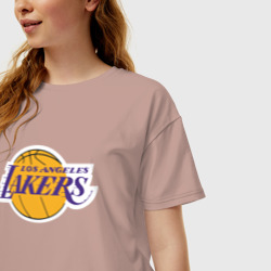 Женская футболка хлопок Oversize USA LA lakers - фото 2