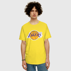 Мужская футболка хлопок Oversize USA LA lakers - фото 2