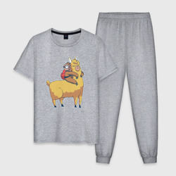 Мужская пижама хлопок Ленивец и лама