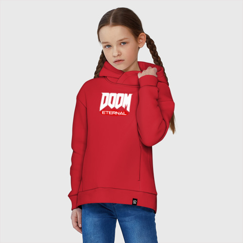 Детское худи Oversize хлопок Doom Дум, цвет красный - фото 3