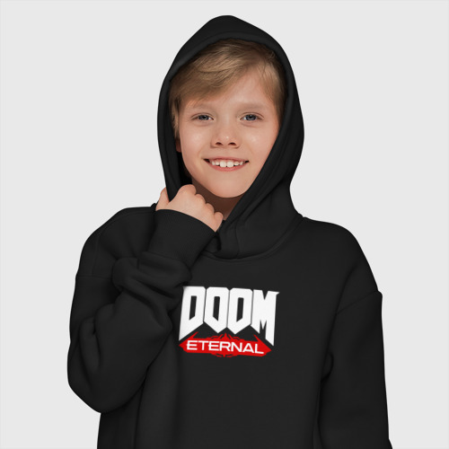 Детское худи Oversize хлопок Doom Дум, цвет черный - фото 12