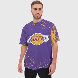 Мужская футболка oversize 3D LA Lakers - фото 2