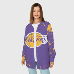 Женская рубашка oversize 3D LA Lakers - фото 2