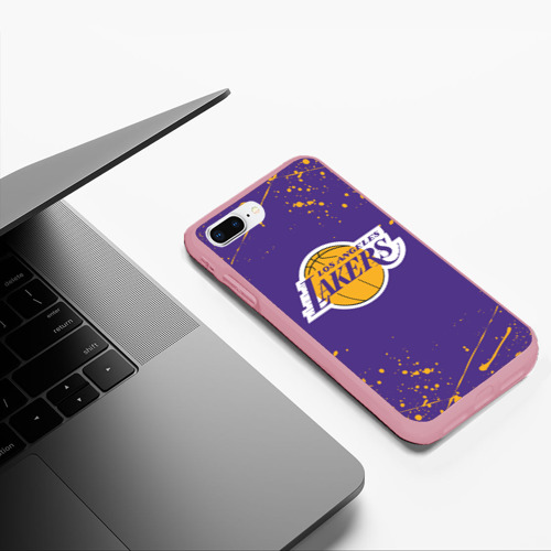 Чехол для iPhone 7Plus/8 Plus матовый LA Lakers, цвет баблгам - фото 5