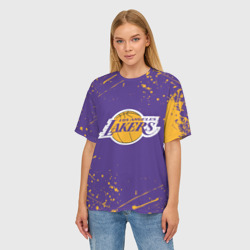 Женская футболка oversize 3D LA Lakers - фото 2