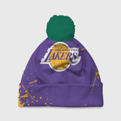 Шапка 3D c помпоном LA Lakers