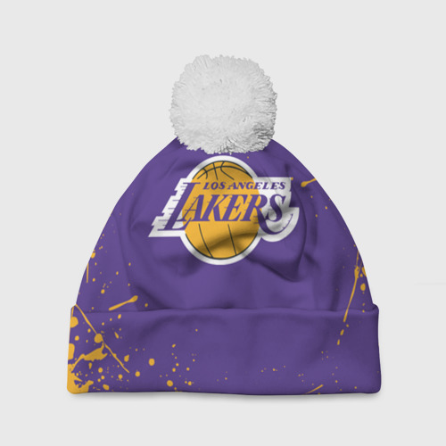 Шапка 3D c помпоном LA Lakers, цвет 3D печать