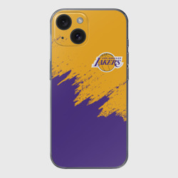 Чехол для iPhone 15 силиконовый с защитой камеры LA Lakers Лейкерс