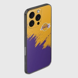 Чехол для iPhone 16 Pro силиконовый с защитой камеры LA Lakers Лейкерс - фото 2
