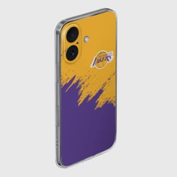 Чехол для iPhone 16 силиконовый с защитой камеры LA Lakers Лейкерс - фото 2