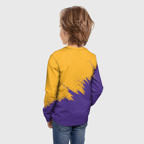 Детский лонгслив 3D LA Lakers Лейкерс, цвет 3D печать - фото 4