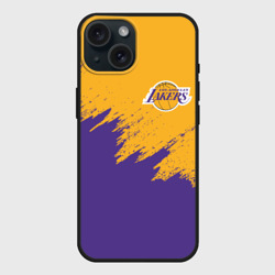Чехол силиконовый для Apple iPhone 15 матовый LA Lakers Лейкерс