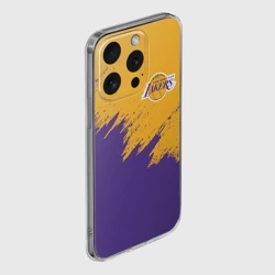 Чехол для iPhone 15 Pro Max силиконовый с защитой камеры LA Lakers Лейкерс - фото 2