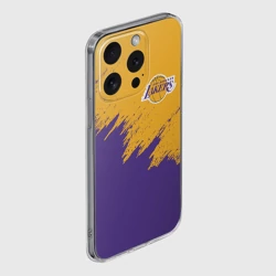 Чехол для iPhone 15 Pro силиконовый с защитой камеры LA Lakers Лейкерс - фото 2