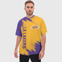 Мужская футболка oversize 3D LA Lakers - фото 2