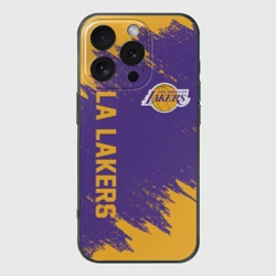 Чехол для iPhone 16 Pro силиконовый с защитой камеры LA Lakers