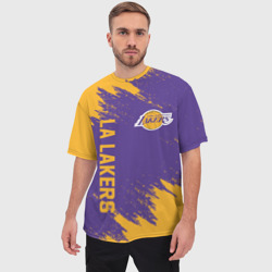 Мужская футболка oversize 3D LA Lakers - фото 2