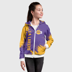 Толстовка с принтом LA Lakers для ребенка, вид на модели спереди №3. Цвет основы: белый