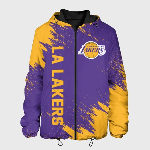 Мужская куртка 3D с принтом LA Lakers, вид спереди #2