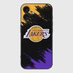 Чехол для iPhone 16 силиконовый с защитой камеры LA Lakers