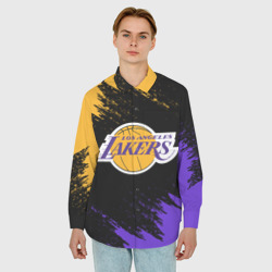 Мужская рубашка oversize 3D LA Lakers - фото 2