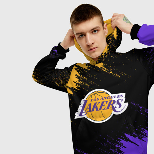 Мужская толстовка 3D LA Lakers, цвет черный - фото 5