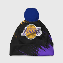 Шапка 3D c помпоном LA Lakers